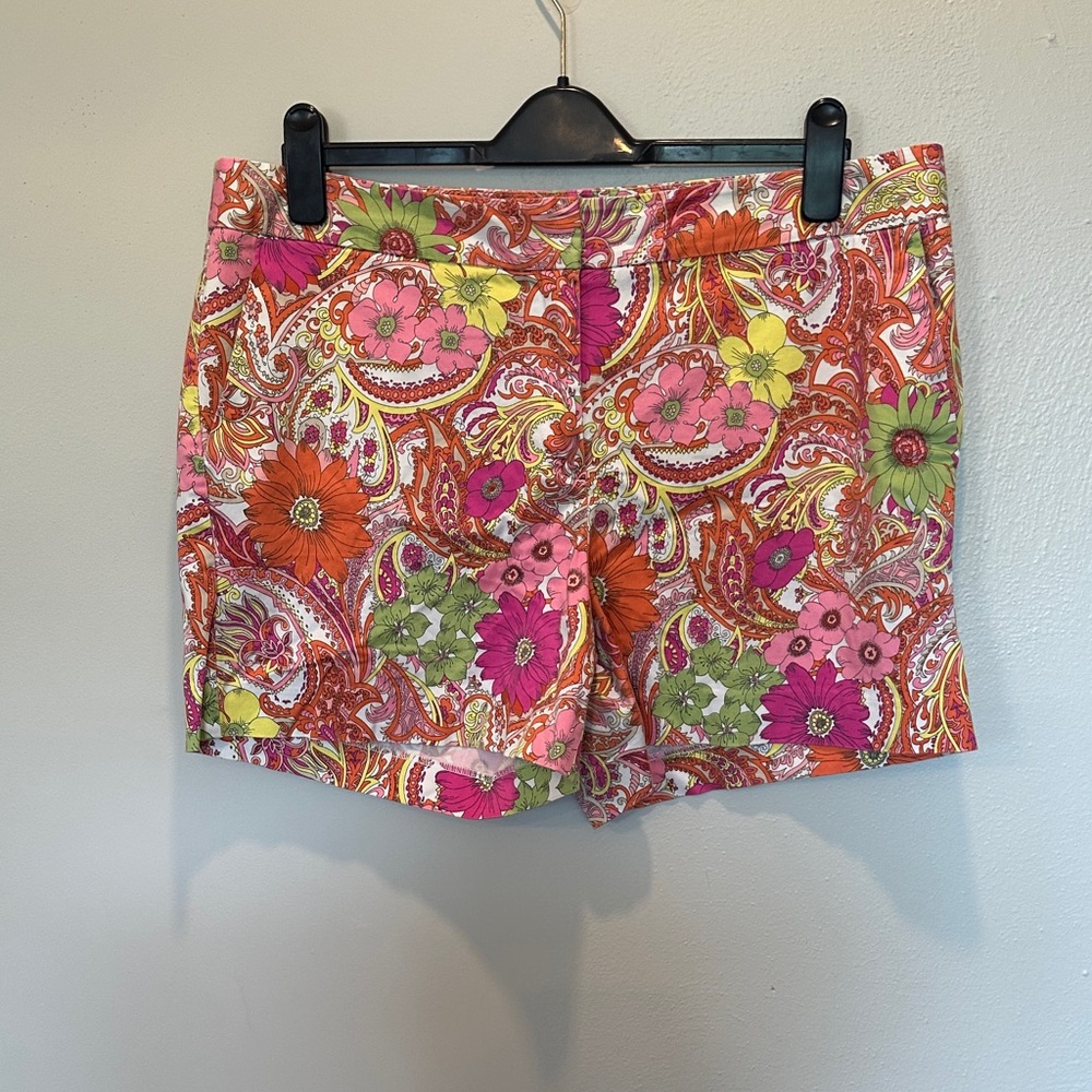 Talbots Floral Paisley Shorts - Pink, Orange & Green